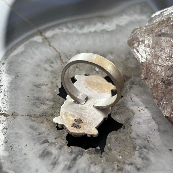 Sterling Southwestern Style 2 Sonora Gold Turquoise Adjustable Ring For Women #4 - Picture 7 of 10